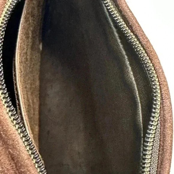 Bally Brown Suede Quilted Leather Shoulder Bag Vintage - Picture 9 of 13